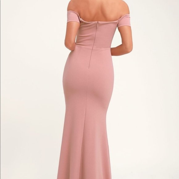 Lulus Lynne Mauve Off-the-Shoulder Maxi Dress - Picture 2 of 3